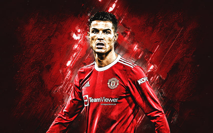 Cristiano Ronaldo, CR7, Manchester United FC, นักฟุตบอลชาวโปรตุเกส, Ronaldo Manchester United, โรนัลโด้, ศิลปะกรันจ์, ฟุตบอล วอลล์เปเปอร์ HD