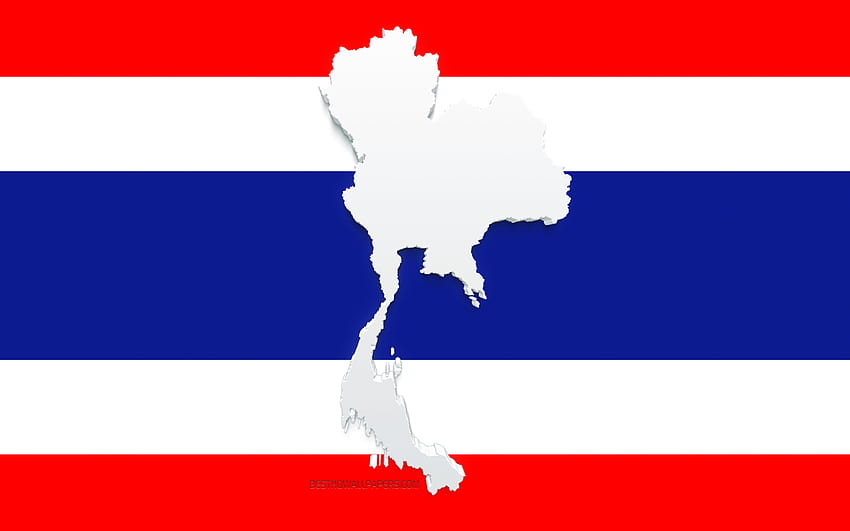 Thailand map silhouette, Flag of Thailand, silhouette on the flag, Thailand,  3d Thailand map silhouette, Thailand flag, Thailand 3d map HD wallpaper |  Pxfuel