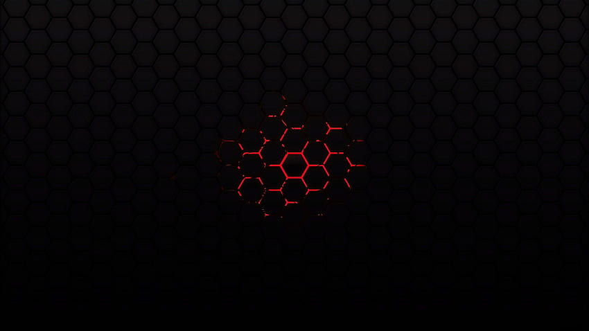 Merah dan hitam, Hitam, Hexagon, Red Hex Wallpaper HD
