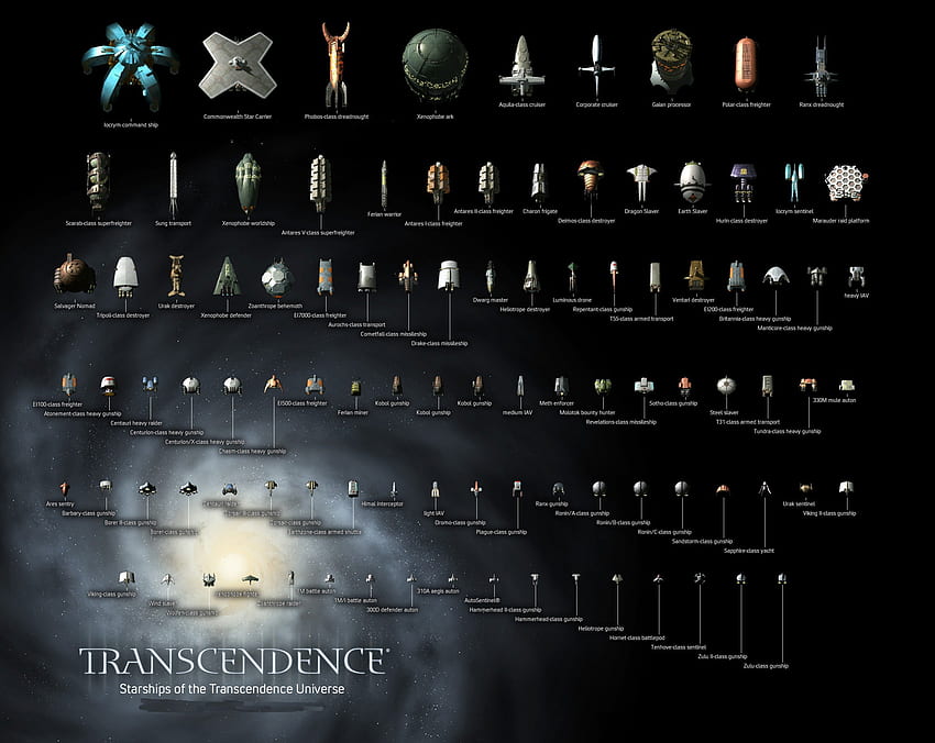 ships of the transcendence universe, ships, stars, galaxy, writing HD wallpaper