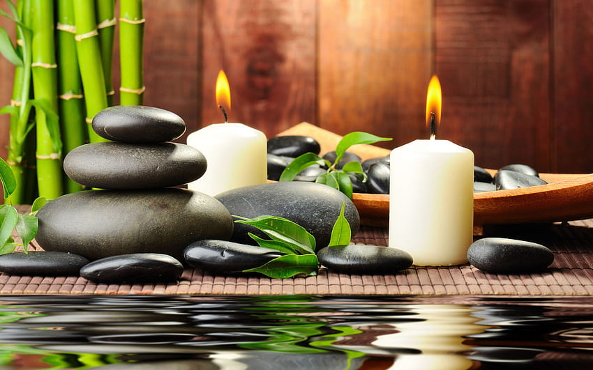 Massage Stones And Candles graphy 78191, Professional Zen HD wallpaper