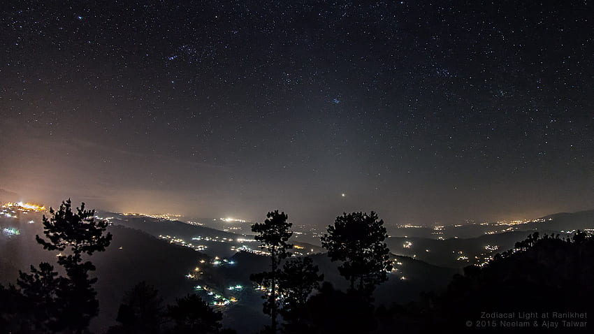 Ajay Talwar'ın Gece Gökyüzü grafiği. Ranikhet'te Zodyak Işığı HD duvar ...