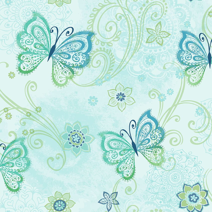 Displaying 18 For Turquoise Damask, Turquoise Butterfly HD phone wallpaper