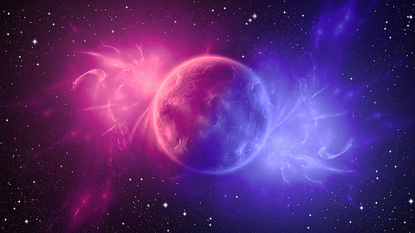 Fioletowo-czerwona grafika kosmiczna (strona 1), Różowa i fioletowa przestrzeń kosmiczna Tapeta HD