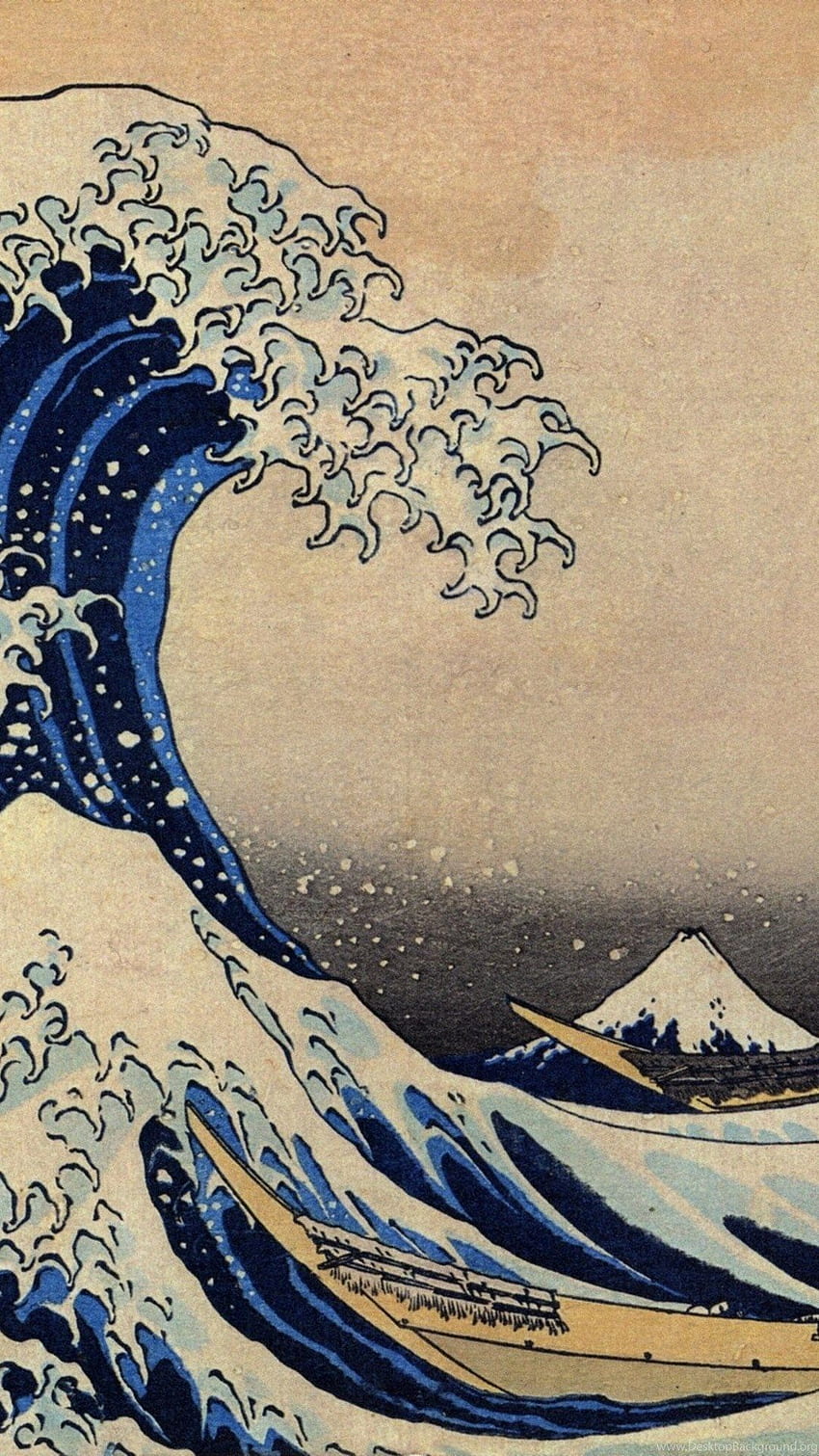 Katsushika Hokusai ทิวทัศน์สามสิบหกแห่งของภูเขาไฟฟูจิ พื้นหลัง วอลล์เปเปอร์โทรศัพท์ HD