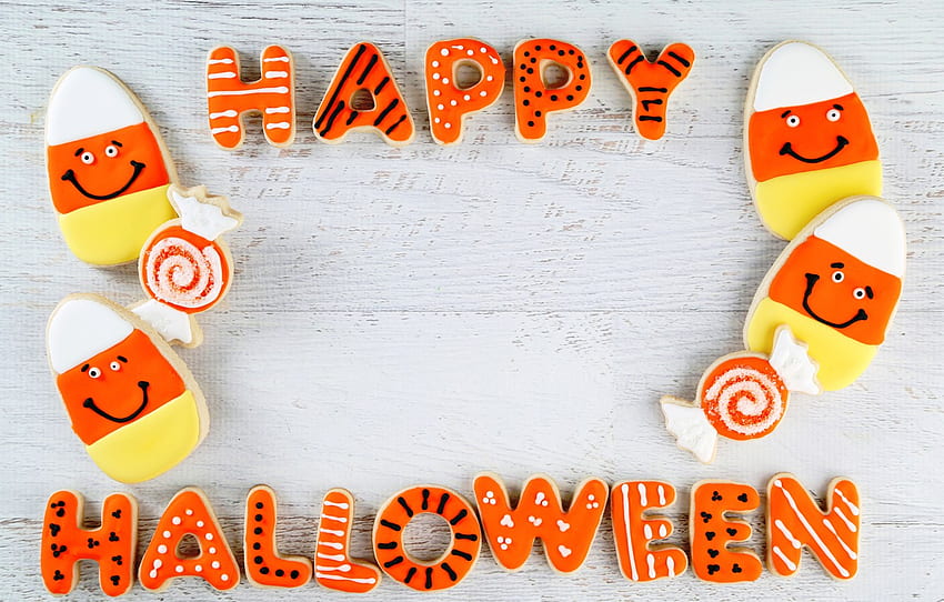 cookies, Halloween, Halloween, glaze, cookies, pumpkin, Happy for , section праздники HD wallpaper