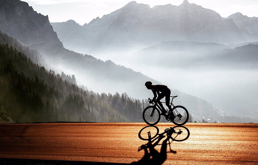 път, планини, природа, спортист, колоездач, път, Pro Cycling HD тапет