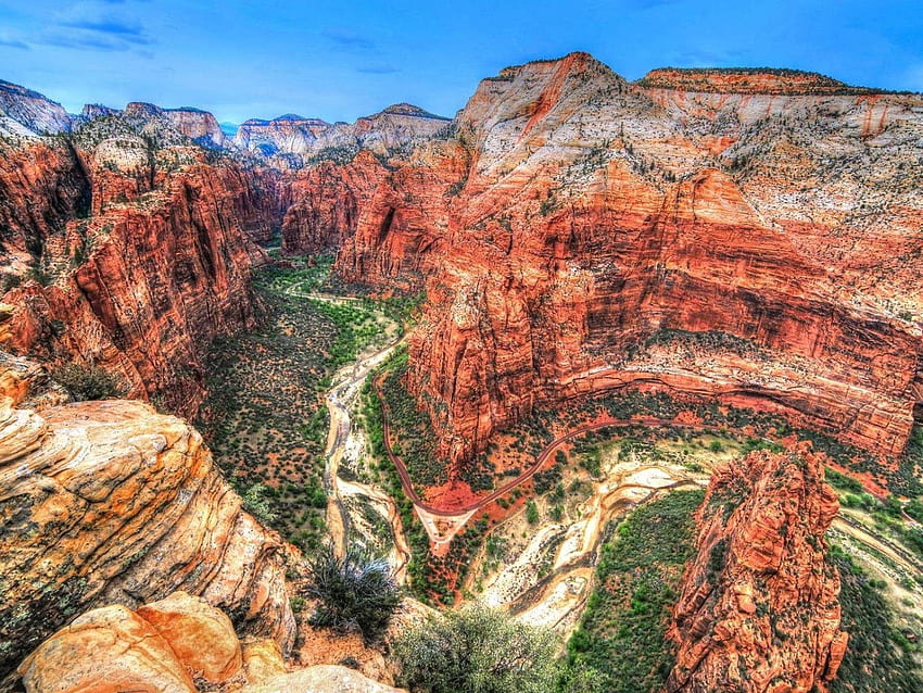 Natur Zion National Park Grand Canyon Berge von Red Rock, Blue HD-Hintergrundbild