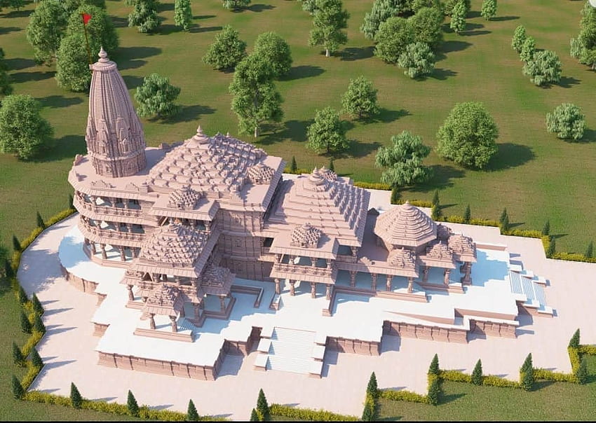 Wie der Ayodhya Ram Tempel aussehen wird: In ern HD-Hintergrundbild