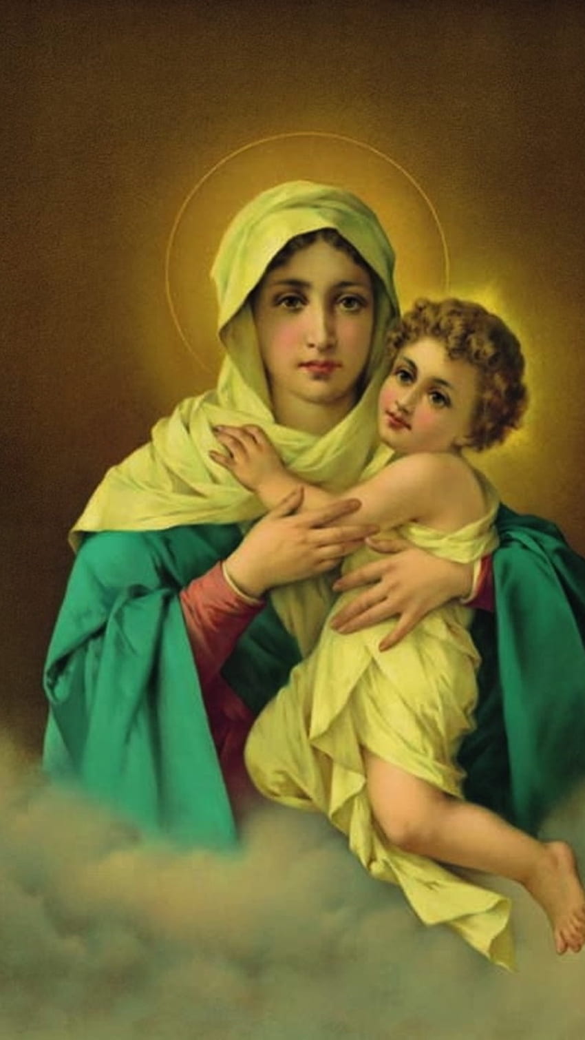 Майка Мария, Бог Исус HD тапет за телефон