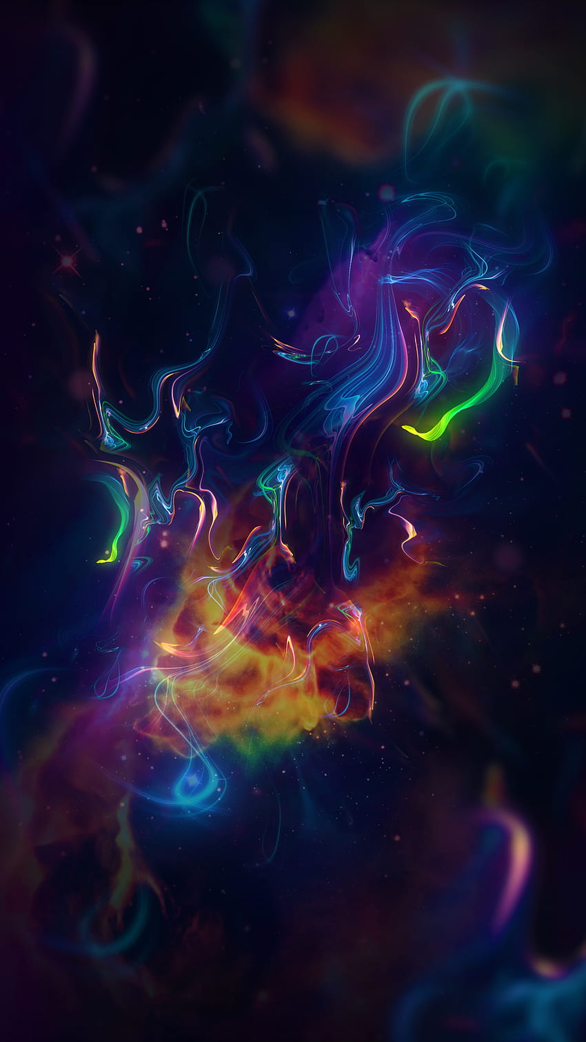 Visual effect, abstract, dark, colorful HD phone wallpaper