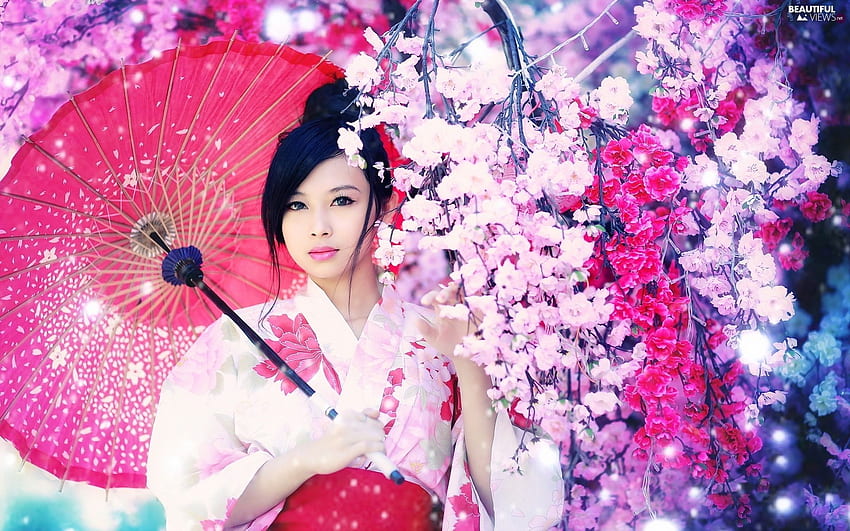 Piękne japońskie dziewczyny, pełne Q Piękne japońskie, piękne japońskie kimono Tapeta HD