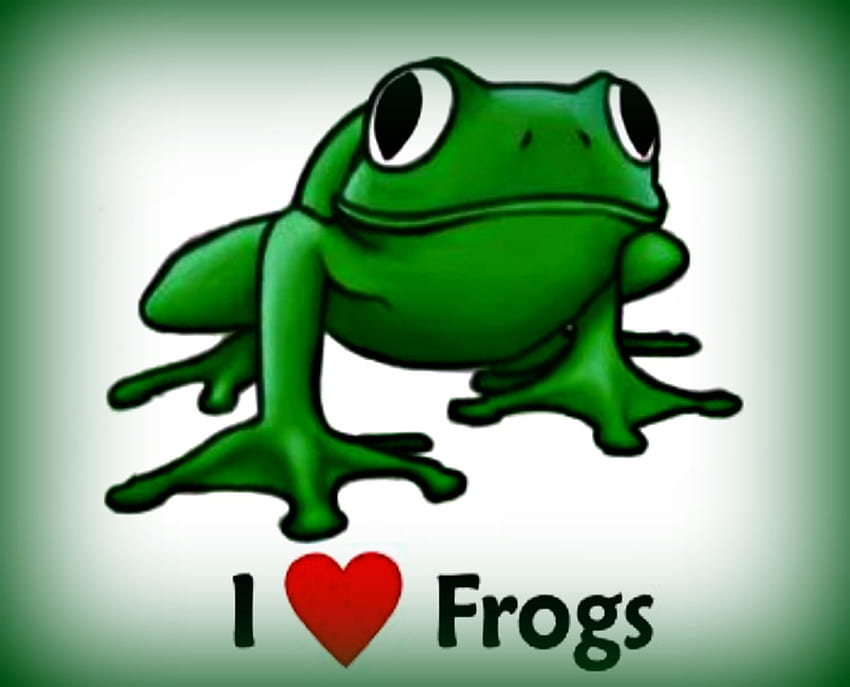 I Love Frogs, Cartoons, Abstract, Art, Digital, Frogs HD wallpaper