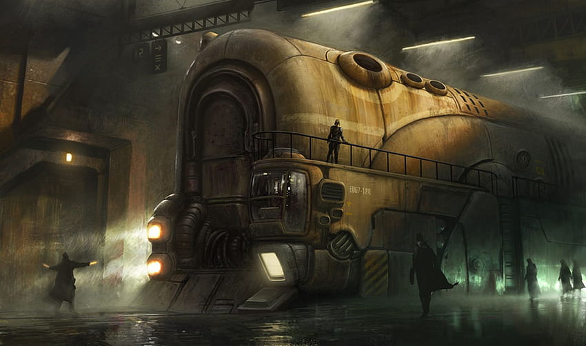 Steampunk mechanical trains ., Anime Steampunk HD wallpaper