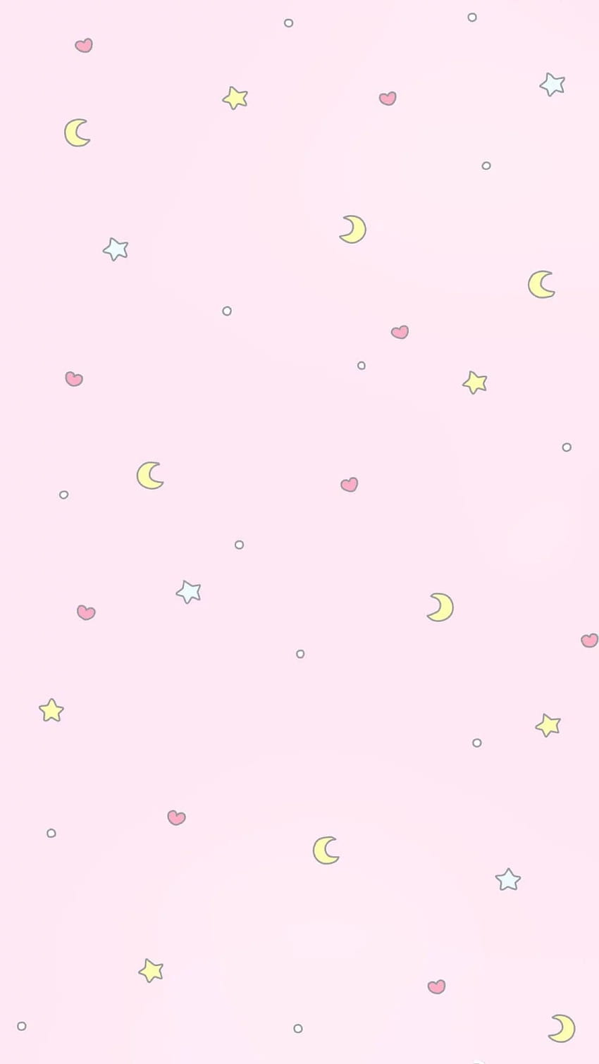 kawaii iphone , różowy, wzór, liliowy, , projekt - pocałunek Tapeta na telefon HD