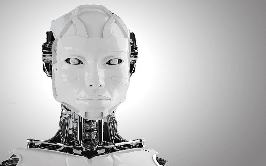 Robot, Black and White Robot HD wallpaper