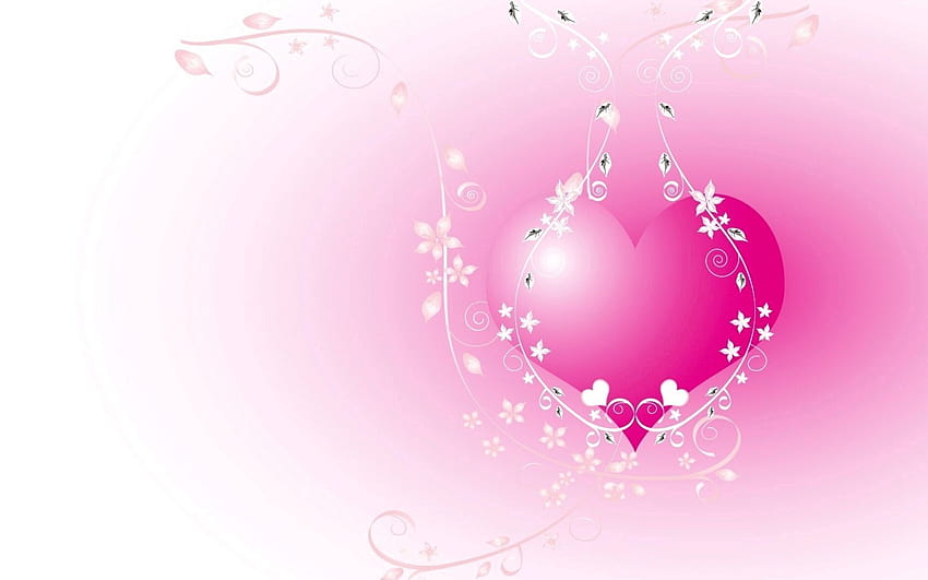 Pink Heart with White Vector Design [] for your , Mobile & Tablet ...