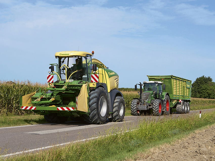 Agricultural machinery Krone BiG X 580 Fendt 2 Roads Two. Agriculture machinery, Heavy machinery, Tractors HD wallpaper