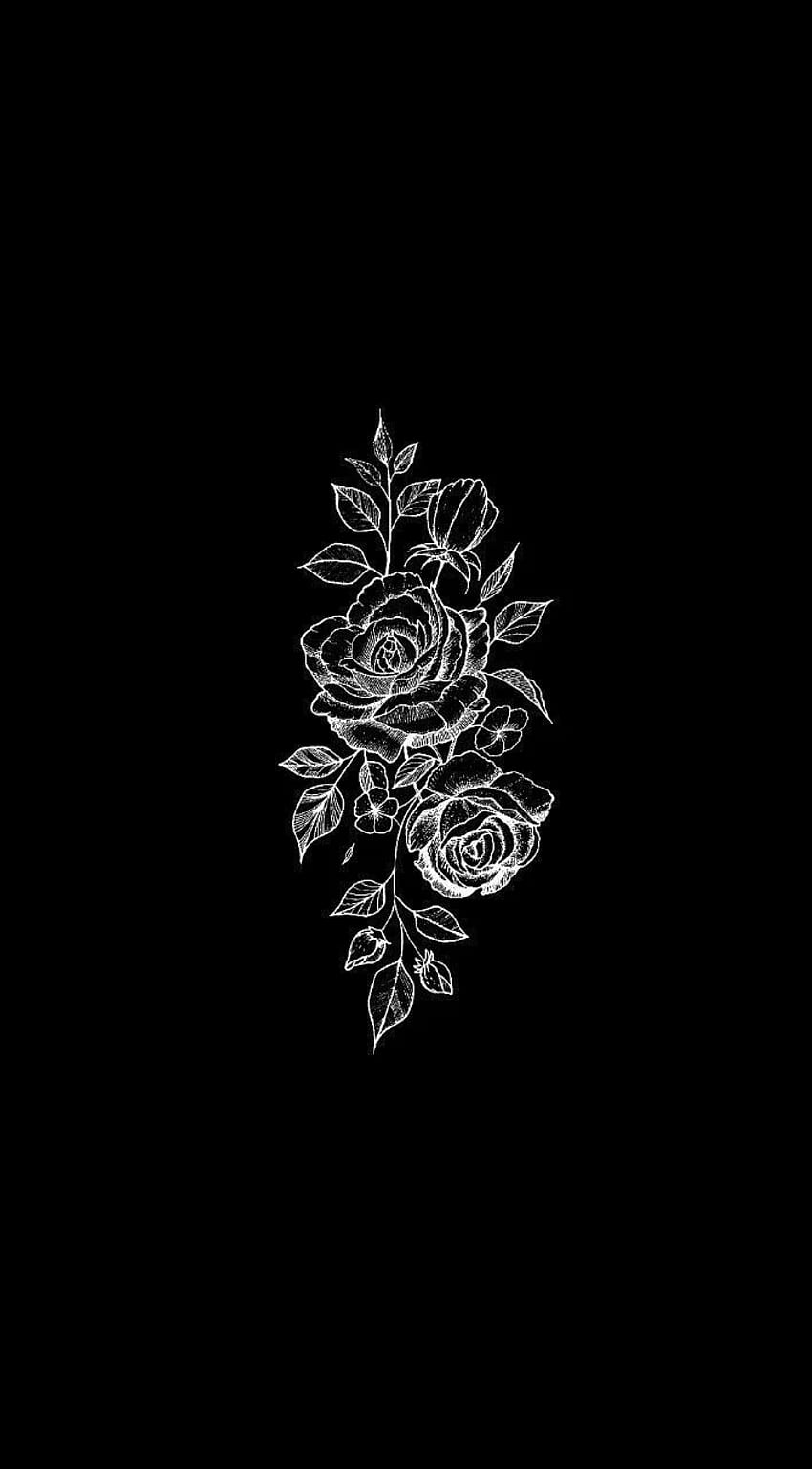 on Duvar Kağıtları . Black flowers , Black , Black aesthetic, Pinterest Black and White HD phone wallpaper