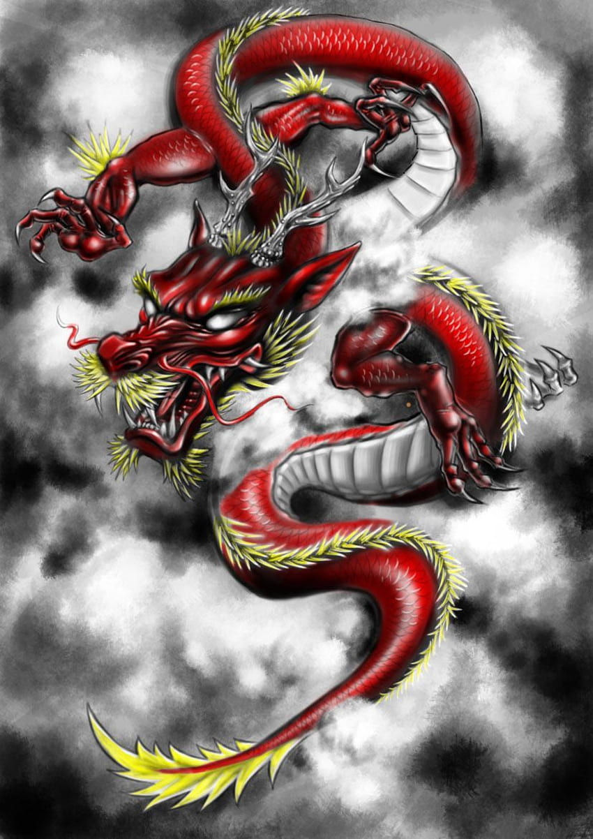 Red Dragon Leg Half Sleeve Cover Up Tattoo by NewYorkArtman on DeviantArt