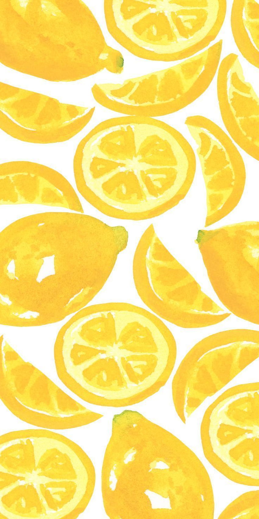 Задача за iPhone XS - акварел лимонов плод - цитрусов жълт тропически плод от Stephanie This. iPhone жълто, жълто, фон на iPhone, Slank HD тапет за телефон