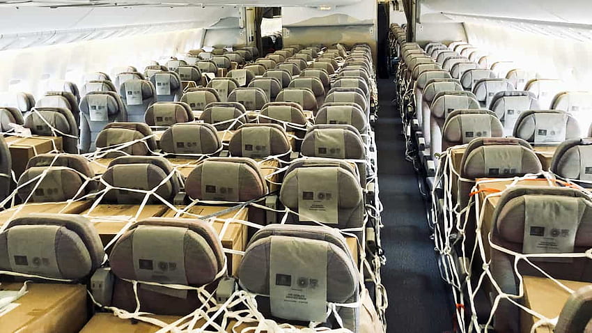 Innowacja dotycząca ładunku w kabinie pozostaje popularna w niektórych liniach lotniczych FreightWaves, kabina samolotu Tapeta HD