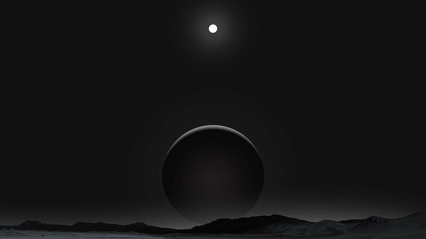 Planeta Ciemny Czarny Księżyc 1440P Rozdzielczość , Tło i Tapeta HD