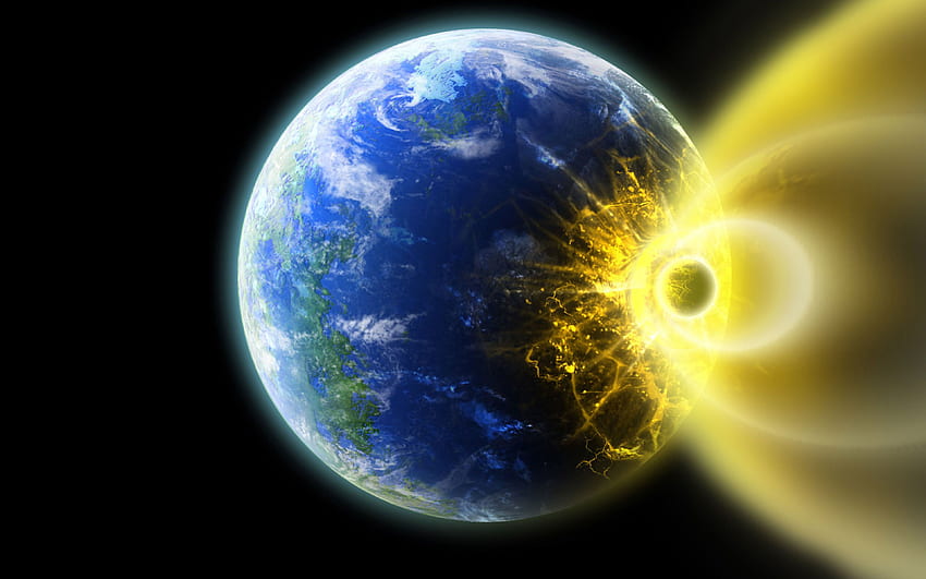Apocalypse Explosion Tabrakan Planet Ujung Dunia Luar Angkasa Wallpaper HD