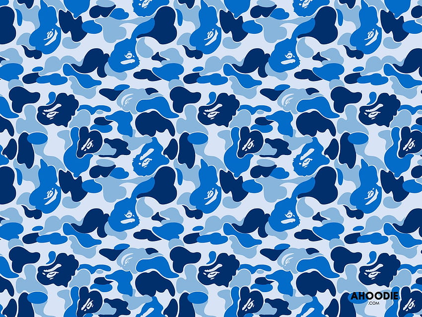 Bape Camo, Blue Camouflage HD wallpaper