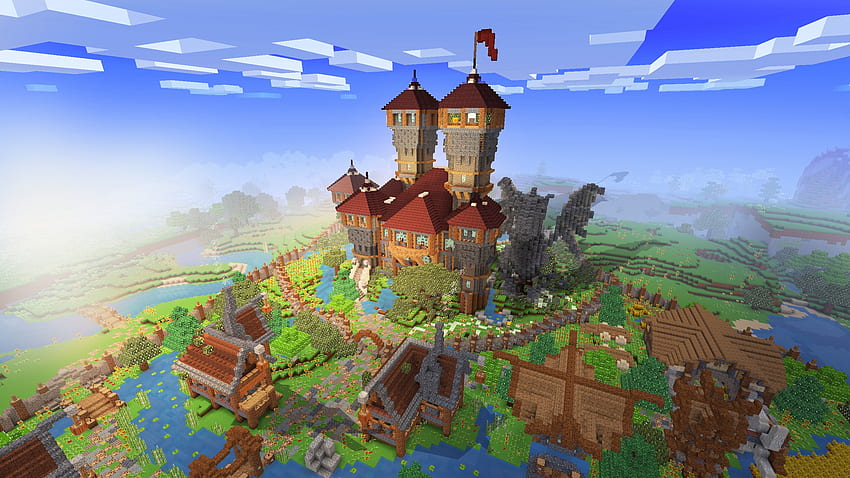 Minecraft Medieval Fantasy Castle HD wallpaper