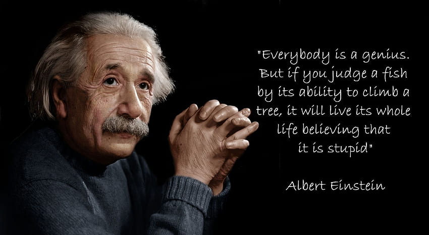 Albert Einstein, Albert Einstein dengan overlay teks kutipan Wallpaper HD