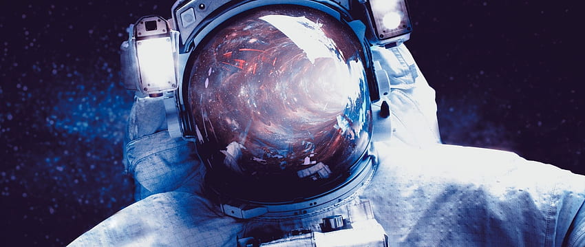 астронавт, млечен път, космическа разходка, двоен широк, , фон, 17351 HD тапет