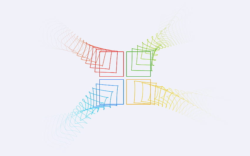 Logo Microsoft lineare, creativo, sfondi grigi, logo Microsoft, logo Windows 11, marchi, Microsoft, Windows 11 Sfondo HD