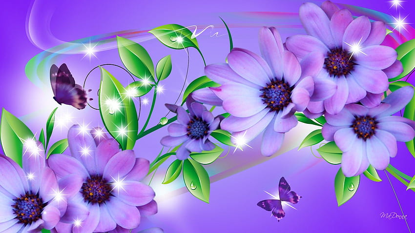 Arco-íris de lavanda. flor, flor, flores roxas, flor roxa azul papel de parede HD