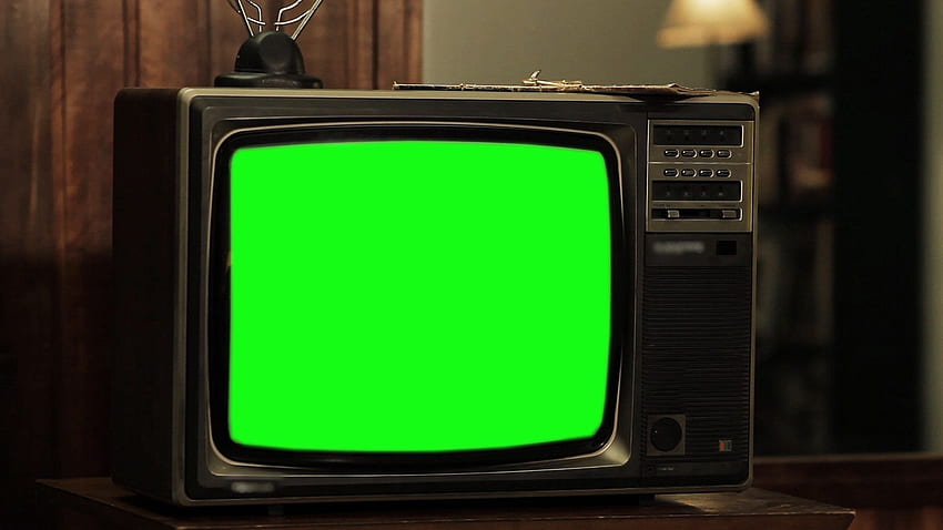 Old Tv Green Screen, Close Up. Stock Footage HD wallpaper