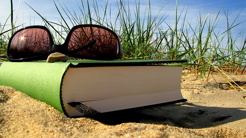 Grass, Sand, Summer, , , Relaxation, Rest, Book, Glasses, Spectacles, Bookmark HD wallpaper