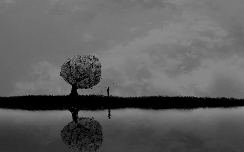 dark horror mood alone sad sorrow vector art lakes reflection trees [] for your , Mobile & Tablet. Explore Dark Depression . Sad , Depression Era HD wallpaper