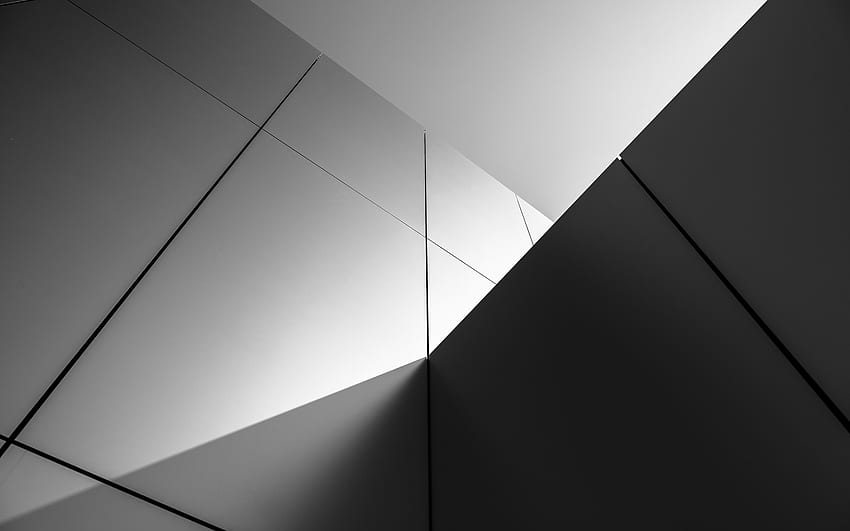 建物の壁の抽象的な黒白い背景 []、モバイル & タブレット用。 黒と白の抽象的な背景を探る。 白の抽象、黒の抽象、抽象的な建築 高画質の壁紙