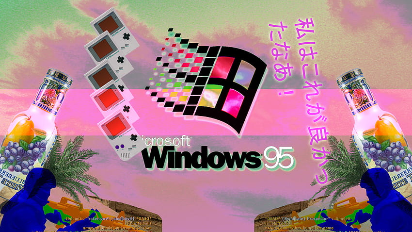 synthwave, computer, Windows 95, vaporwave , Synthwave Computer HD wallpaper