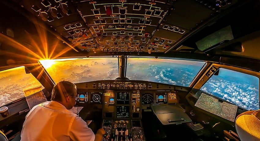 Прекрасна гледка към Земята от пилотската кабина, самолет, земя, прекрасно, невероятно HD тапет