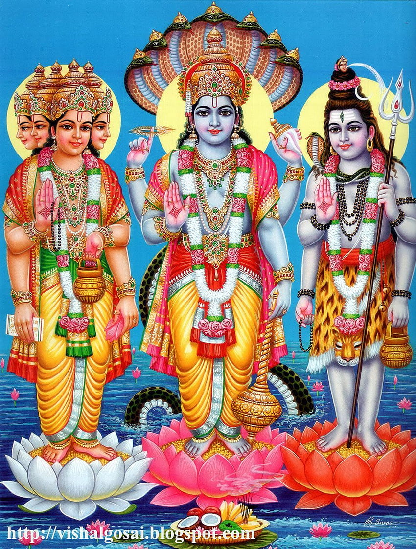 Brahma Vishnu Mahesh, Brahma Vishnu Shiva Papel de parede de celular HD