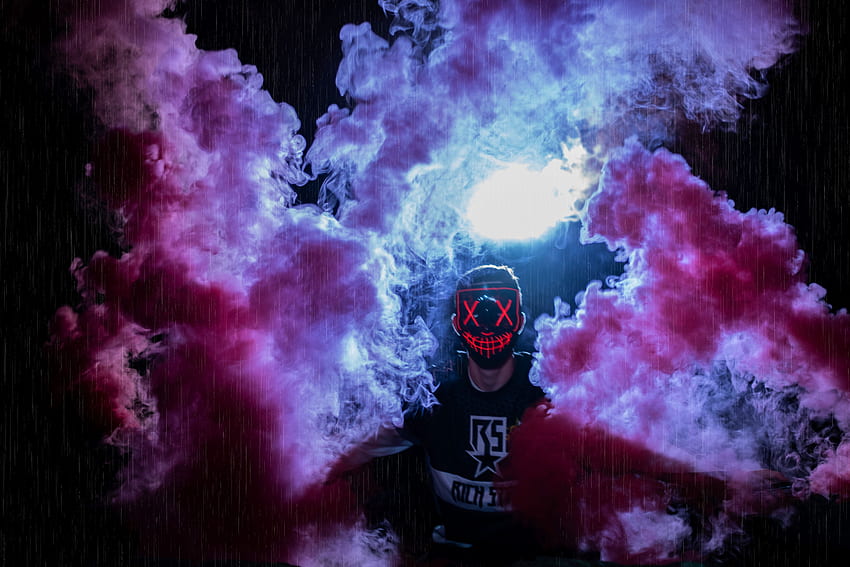 Anonymous, Dark, Mask, Human, Person, Colored Smoke, Coloured Smoke HD wallpaper