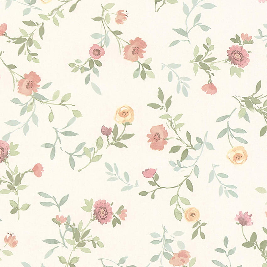 Brewster 487 68882 Sophie Floral Toss , Pink, Salmon Floral HD phone wallpaper