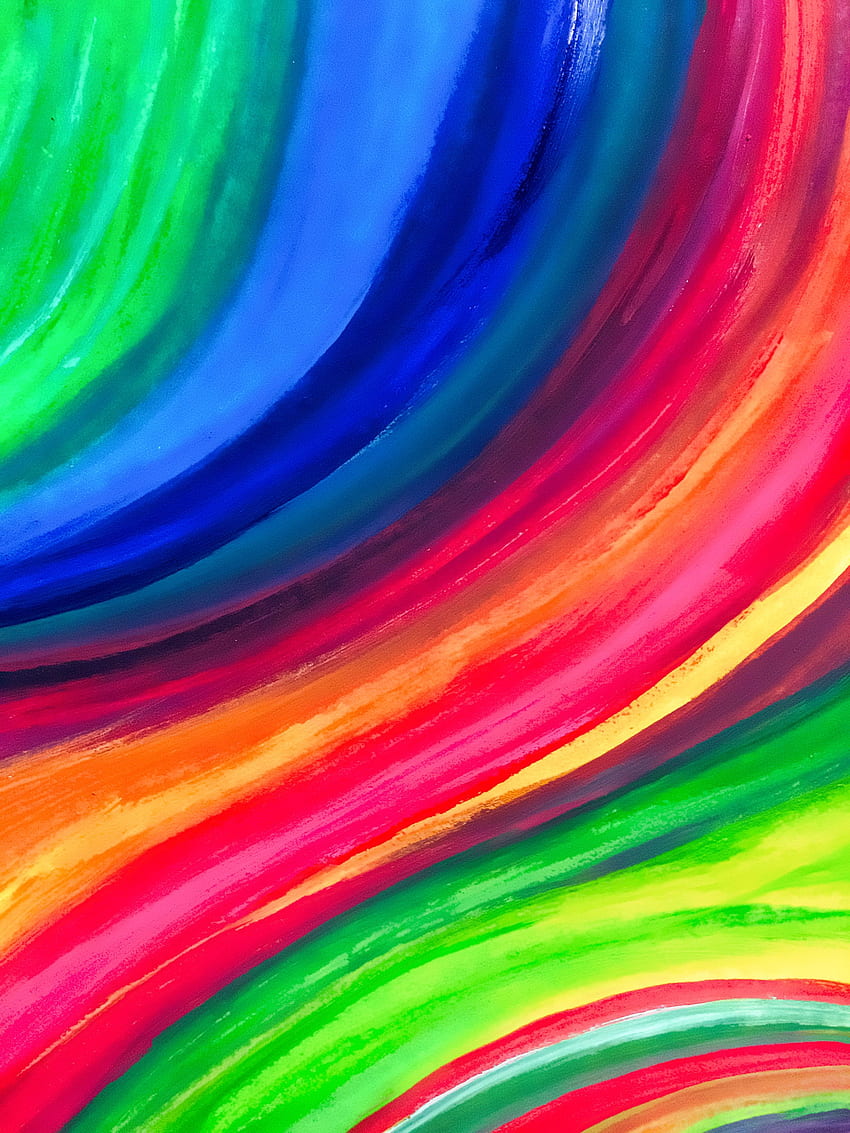 Kunterbunt, Regenbogen, mehrfarbig, Textur, Linien, Texturen, Streifen, Schlieren, schillernd HD-Handy-Hintergrundbild