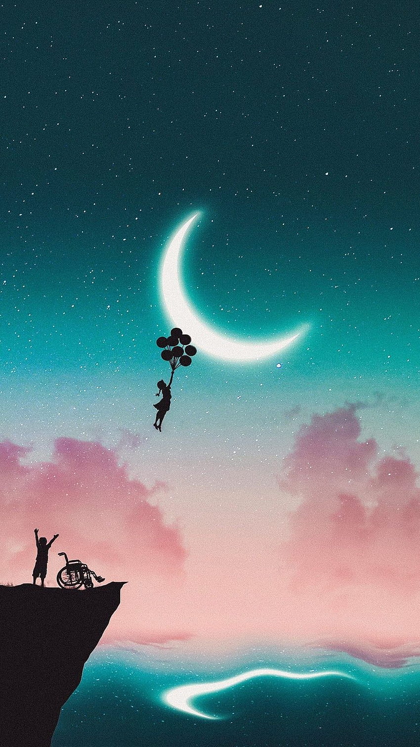 Fly to the moon. Cute background, Moon art, Cute HD phone ...
