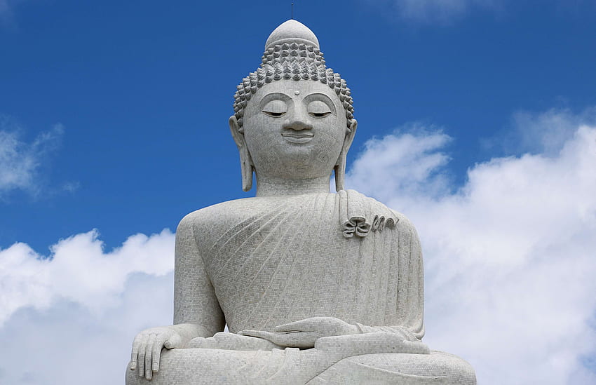 wielki budda, budda, posąg buddy, buddyzm, chmury, punkt orientacyjny, phuket, religia, statua, tajlandia, wielki budda phuket. Tapeta HD