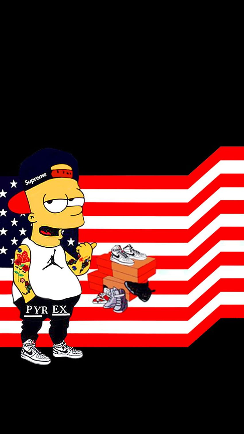 I Phone 6 - Supreme Bart Simpson - & Background , Bart Simpson
