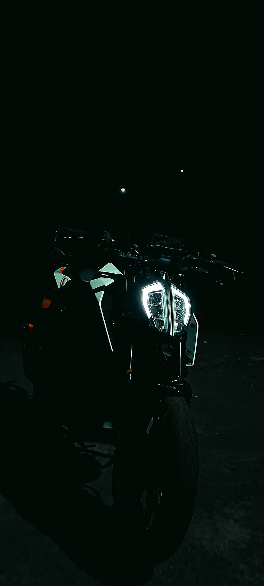 Дюк 390, автомобилно осветление, мотоциклет HD тапет за телефон