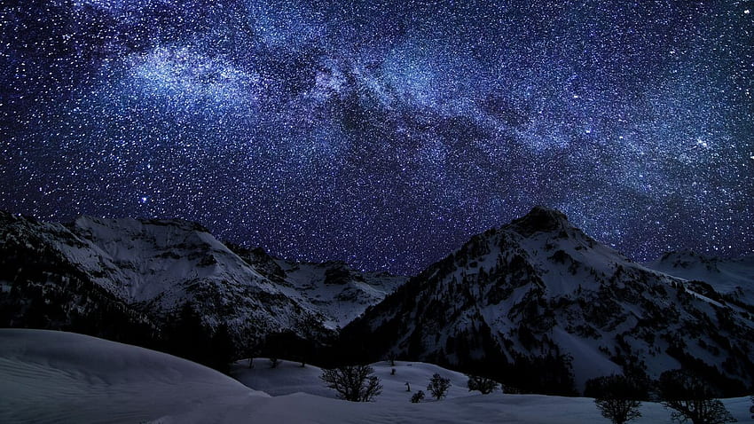 Winter, Sky, Stars, Nature, Night laptop Background. Winter sky, Night skies, Sky, 1366X768 Night HD wallpaper