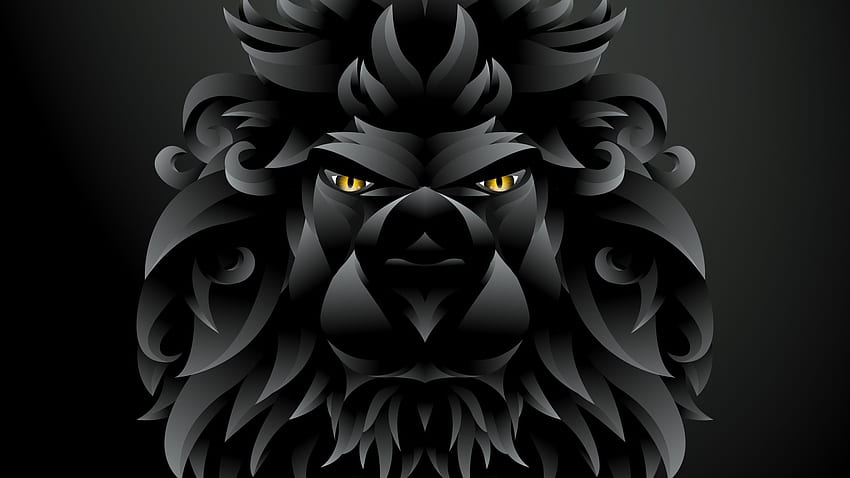 ダーク ブラック ライオン イラスト, アーティスト 高画質の壁紙